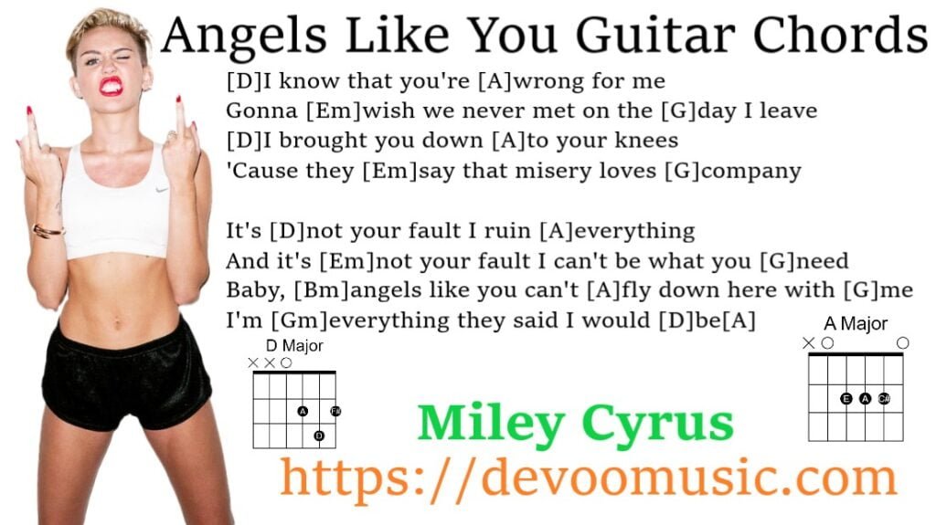 Angels Like You Easy Guitar Chords By Miley Cyrus 00 Guitar Knowledge