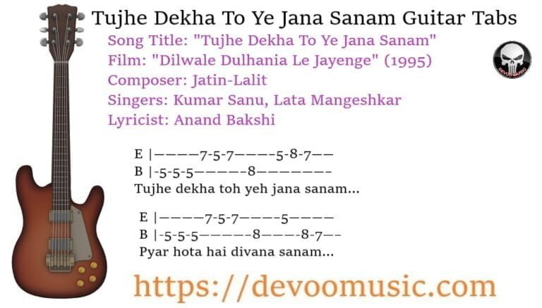 Tujhe Dekha To Yeh Jaana Sanam Guitar Chords