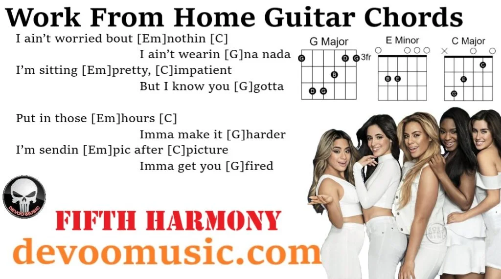 kabhi jo badal barse Work From Home Guitar Chords By Fifth Harmony