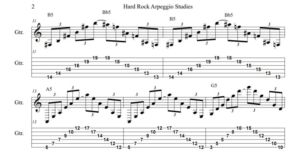hard rock arpeggios Hard Rock Arpeggio Studies Level 2